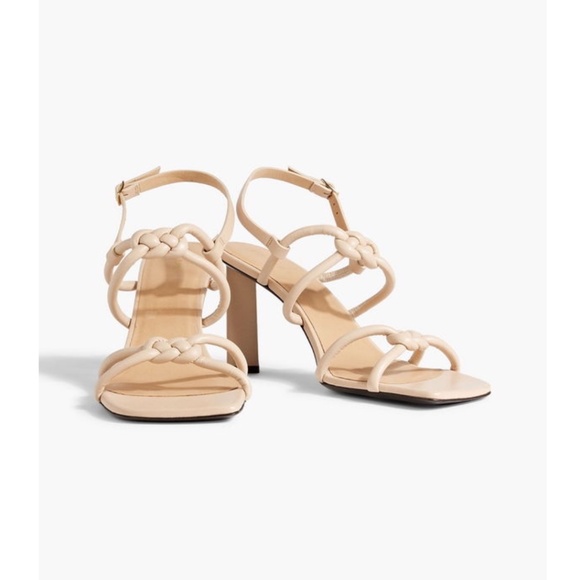 Frame Le Hendrix Beige Leather Heels Sandals - Picture 1 of 5